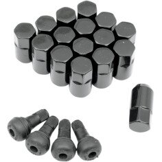 Replacement Atv-utv Wheel Lug Nuts With Valve Stems Black