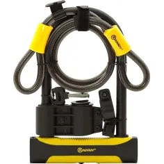 U-lock + Cable, U-roc Black, Yellow
