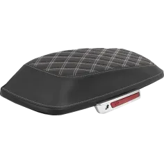 Lattice Stitched Saddlebag Lid Covers Black