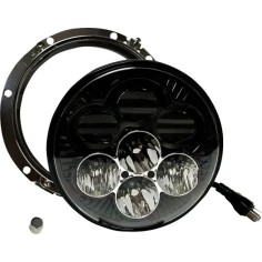 Shark Demon 7” Led Headlight With Backlight Gloss Black