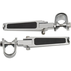 Foot Pegs With Rubber Inlay Silver