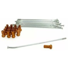 Spoke And Nipple Replacement Kit Orange, Silver