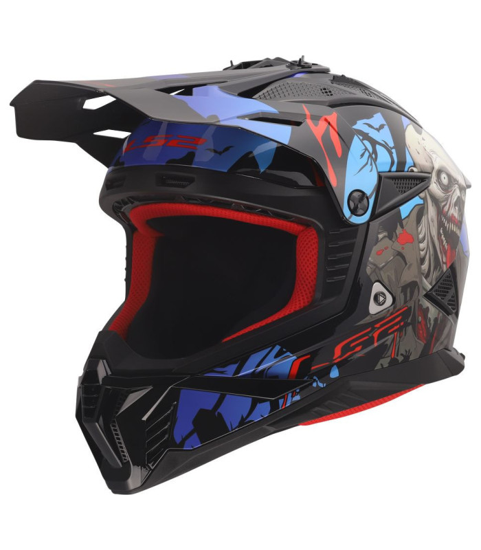 LS2 MX708 FAST II ZOMBIE 2 helmet, Black Red Blue