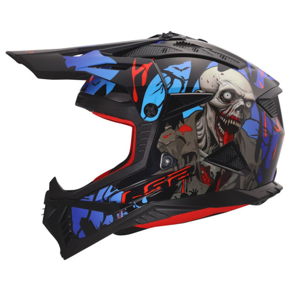 LS2 MX708 FAST II ZOMBIE 2 helmet, Black Red Blue