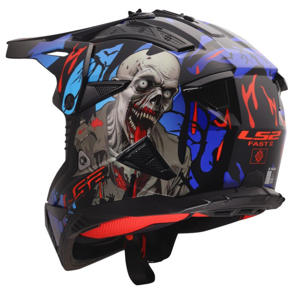 LS2 MX708 FAST II ZOMBIE 2 helmet, Black Red Blue