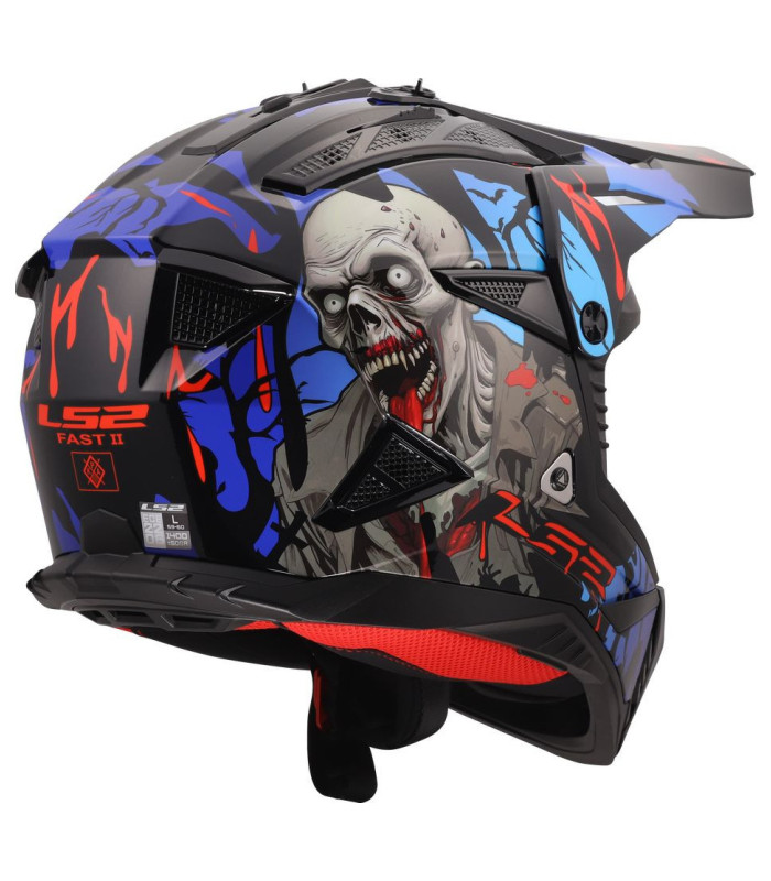 LS2 MX708 FAST II ZOMBIE 2 helmet, Black Red Blue