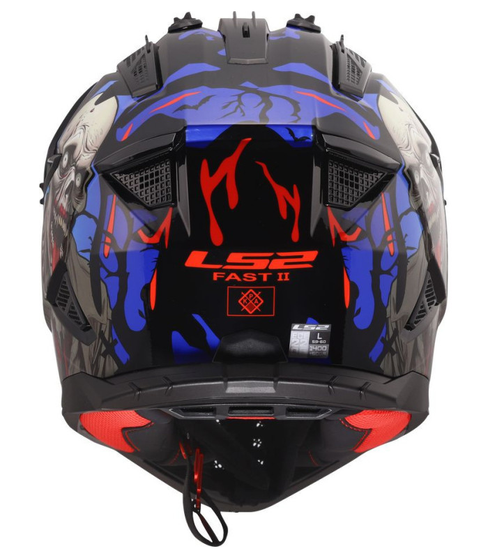 LS2 MX708 FAST II ZOMBIE 2 helmet, Black Red Blue