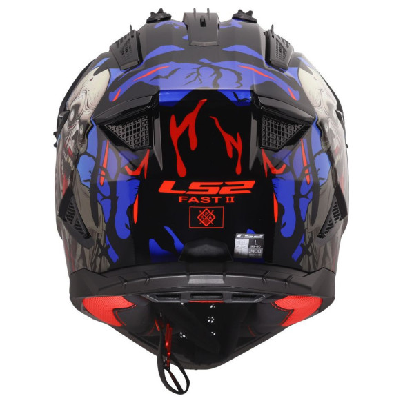 LS2 MX708 FAST II ZOMBIE 2 helmet, Black Red Blue