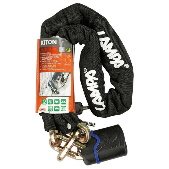 90607 Kiton, high-security chain and padlock - 120 cm