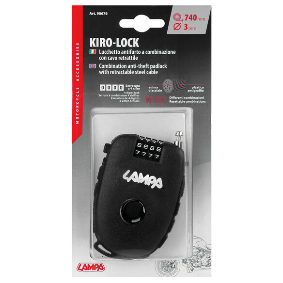 90676 Kiro-Lock, combination anti-theft padlock