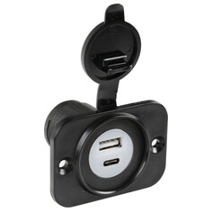 39120 Ext-12, flush mount double Usb A + Usb C port, 12/24V